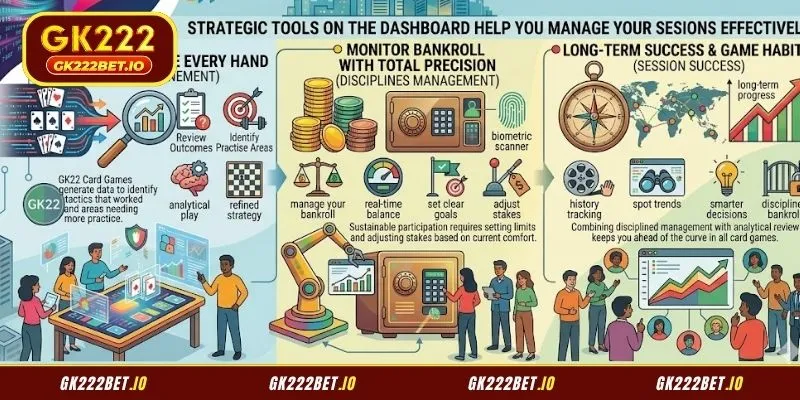 Strategic tools on the dashboard help you manage your sessions effectively