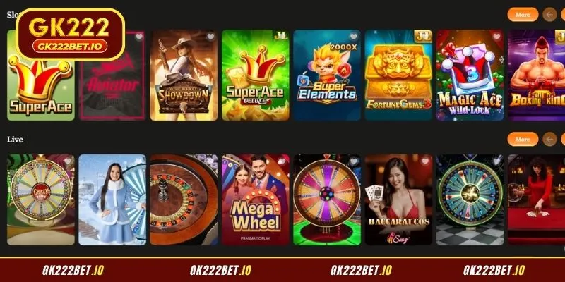 Vibrant collection of digital slots and live dealer options